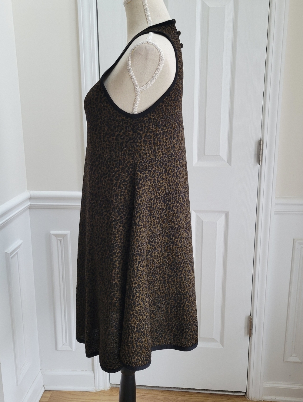Saint Laurent Leopard Jacquard Luxe Knit Animal Printed Silk Blend Dress Size M - Picture 4 of 14